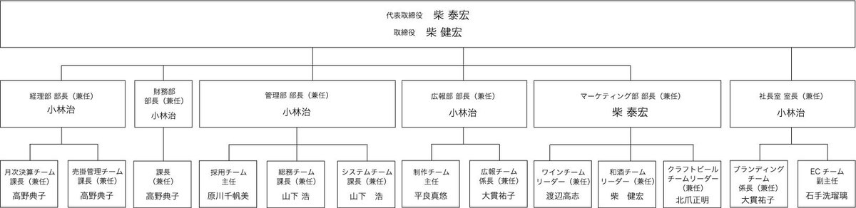 柴田屋ホールディングス組織図